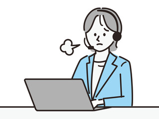 コールセンターで働く女性