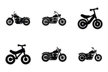 Fototapeta premium Flat motorcycle silhouette design isolated on white background