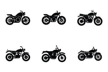 Naklejka premium Motorcycle design silhouette vector isolated on white background