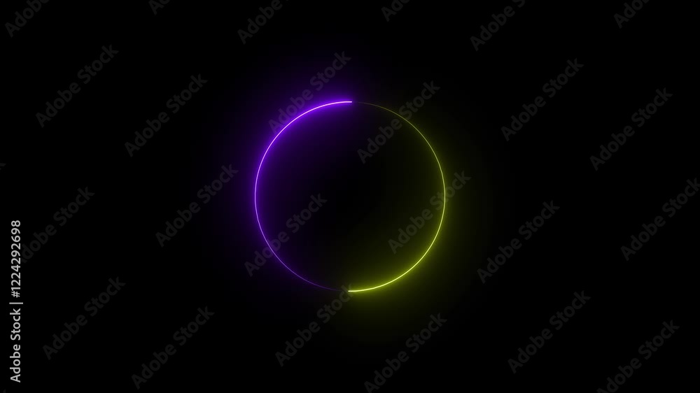 Poster circle loading icon animation background 4k video. glowing neon circle .