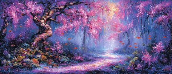 A vibrant reef background filled with intricate coral formations and lively tropical fish weaving through the underwater landscape. Soft light reflections dance across the scene, adding a sense 