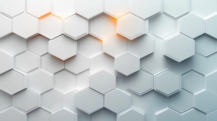 Fototapeta premium Minimalist Hexagon Design with Soft Shadows and Copy Space for Modern Graphics