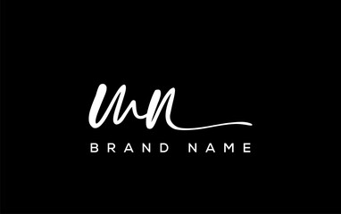 MN letter beauty handwriting vector logo.