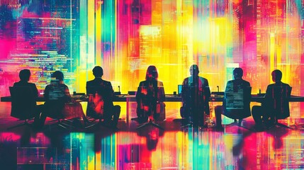 Innovative minds engage in strategy within a visually stimulating environment.