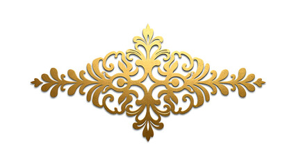 Golden Decorative Element (Cut Out, White Background)