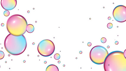 Colorful Liquid Bubbles (Cut Out, White Background)