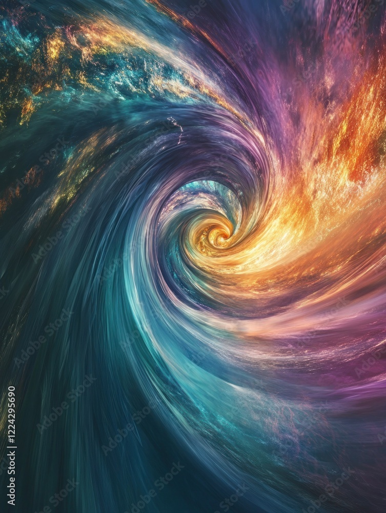 Aufkleber vibrant swirling vortex of colors and textures creating an abstract spectacle