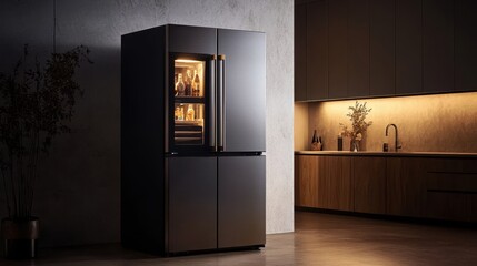 A modern stainless steel refrigerator for contemporary kitchens.