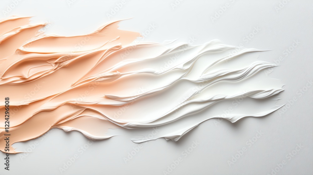 Aufkleber abstract cream patterns on a white background. smooth textures with shades of peach and white creati