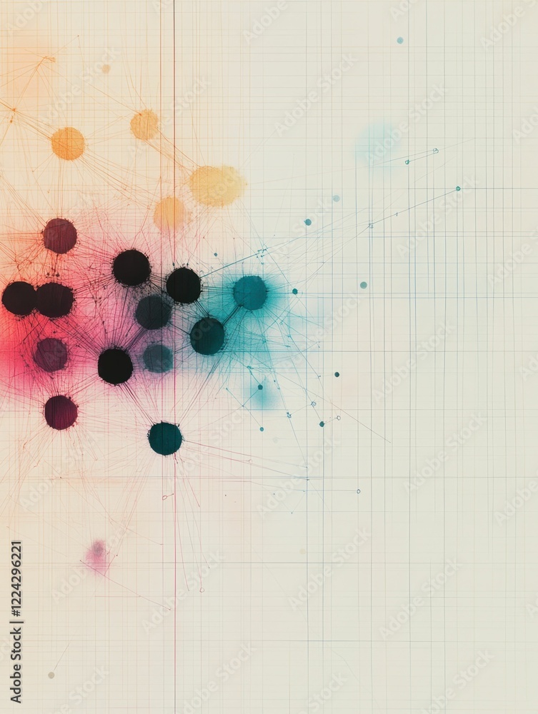Poster Abstract Network with Colorful Nodes on Graph Paper Background