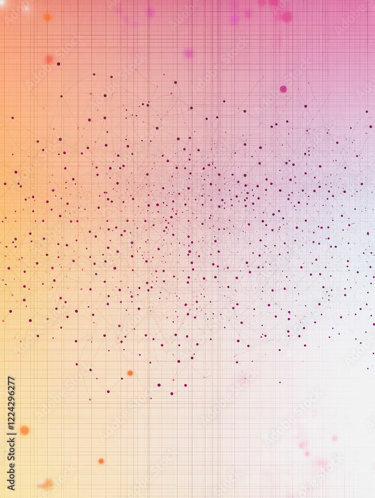 Poster Abstract Network Connection Background with Gradient and Connecting Dots