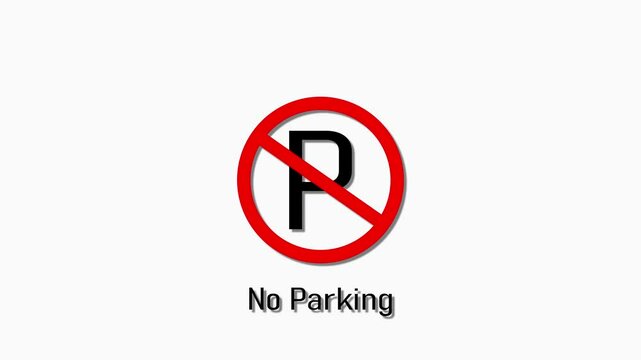  rendered animation of no parking sign isolated on a green screen background