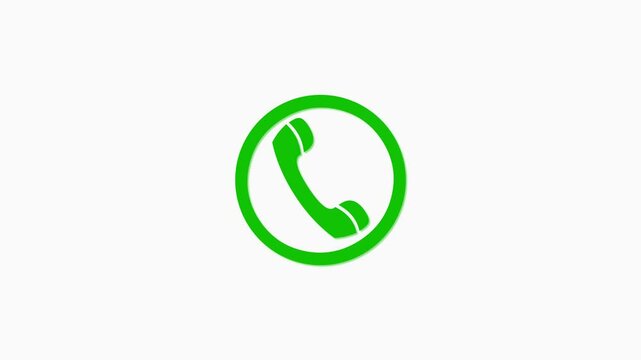 Incoming call icon animation, call concept on smart mobile phone. Call icon animation. call concept on mobile phone screen animation . Glowing call icon