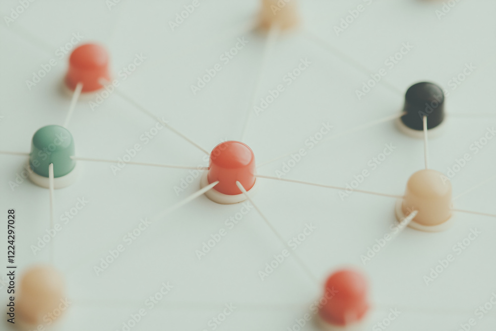 Poster centralized network: a network visualization showing interconnected nodes, symbolizing a central poi