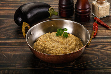 Eggplant dip - Mutabal with tahini paste