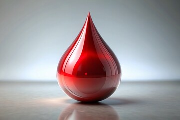 Obraz premium 3D Blood Drop: Healthcare & Medical Symbol, Realistic Render