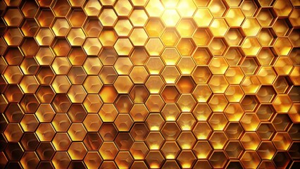 A warm and inviting image of a honeycomb background featuring metallic gold hexagons, perfect for use in cozy home decor or autumnal photography, honeycomb, autumn