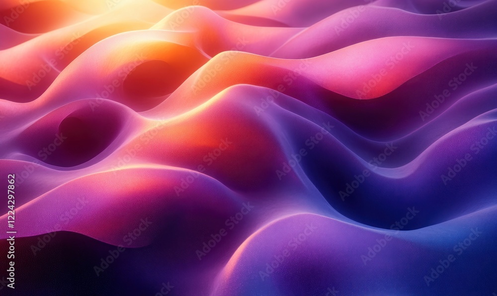 Poster dynamic abstract composition with interwoven rings and soft gradient lighting