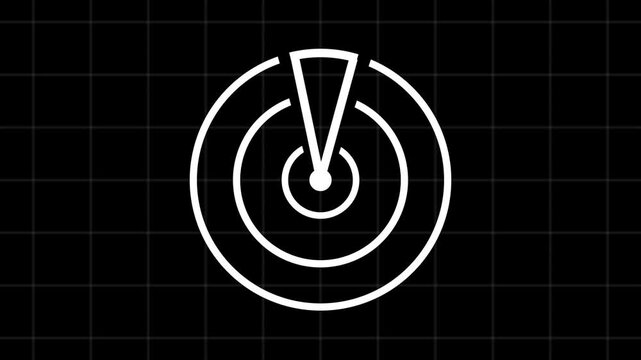 High-tech radar scanner for flight coordinates between countries and continents. Digital radar screen. Futuristic sonar interface, navigation control monitor high-tech military target tracker