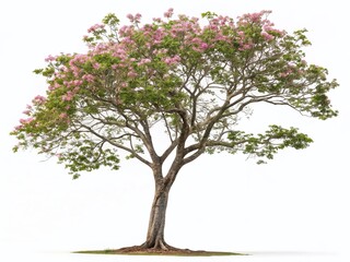 Obraz premium 3D Render of Handroanthus Impetiginosus Tree Isolated on White Background - Copy Space Left