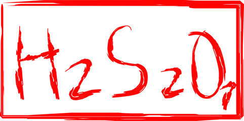 chemical formula of oleum compound, in doodle style