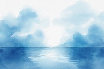 Tranquil Soft Blue Watercolor Abstract Background Seamless Blend of Light Shades and Textures