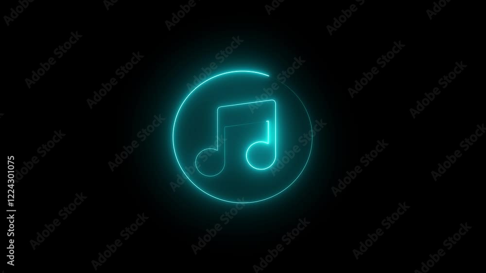 Aufkleber line microphone icon animation. neon sound icon volume with sound wave animated .