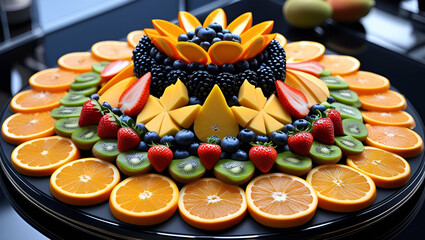 cake with fruits and berries