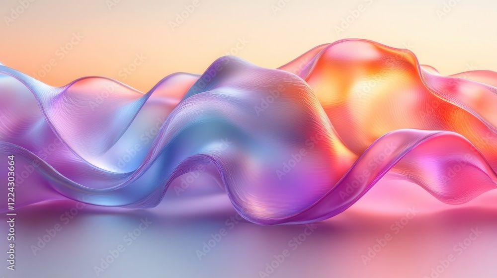 Poster iridescent wave abstract design fluid background modern elegant gradient