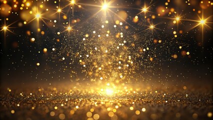 Obraz premium Tiny golden specks suspended in mid-air