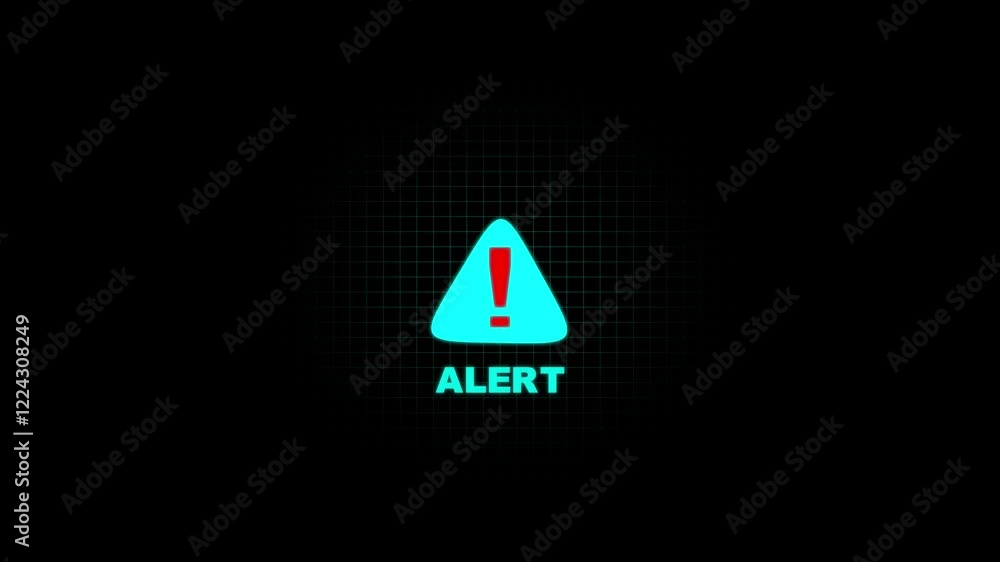 Poster warning icon in blue – exclamation mark in triangle.triangle warning icon.exclamation mark icon anim