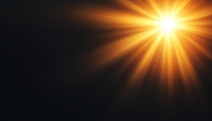 Radiant sunlight burst illuminating a dark background, creating a warm and inviting atmosphere