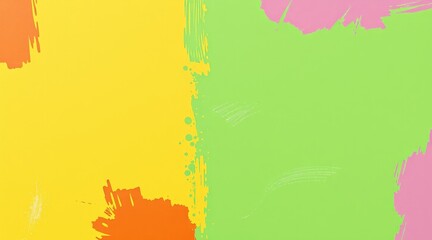 Obraz premium Colorful abstract background with vibrant brush strokes in yellow, green, pink, and orange