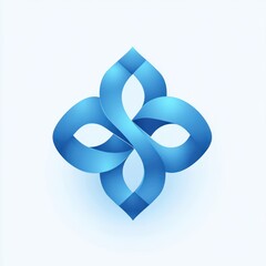 Fototapeta premium Probiotics Logo Design Minimalist Geometric Harmony Soft Blue Color Simple Flat Style