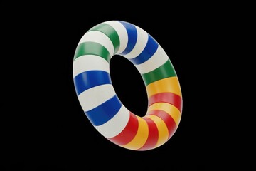 Obraz premium Vibrant Colorful Ring Against a Black Background