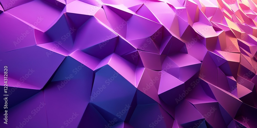 Canvas Prints Abstract purple prisms, layered design, 3d render, Generative AI