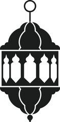 Traditional Islamic Lantern Silhouette Vector for Festive Designs