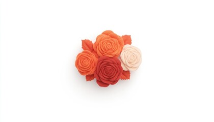 A vibrant arrangement of colorful artificial roses on a white background, ideal for decoration