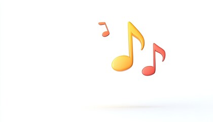 Colorful musical notes floating against a white background, symbolizing creativity and sound