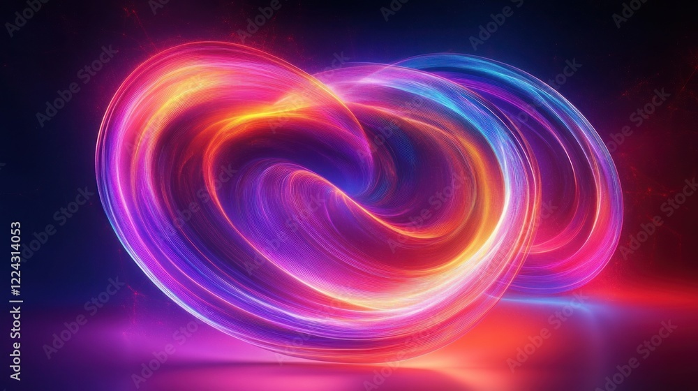 Poster dynamic abstract neon swirl energy background with glowing curvy lines and ultraviolet spectrum