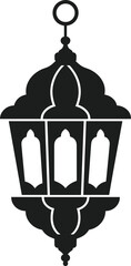 Obraz premium Elegant Islamic Lantern Silhouette Vector for Ramadan and Eid Design