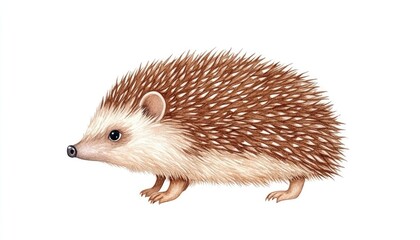 Obraz premium Adorable hedgehog illustration showcasing its unique features against a plain background