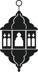 Elegant Islamic Lantern Silhouette Vector for Ramadan and Festive Designs