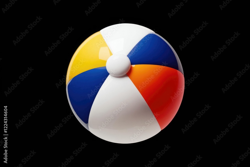 Poster a colorful three dimensional sphere divided into four distinct panels