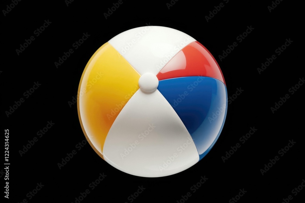 Poster a colorful three dimensional sphere divided into four distinct panels