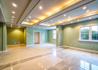 Obraz premium Newly Drywalled Room Interior: Empty Space for Furniture and Design Ideas