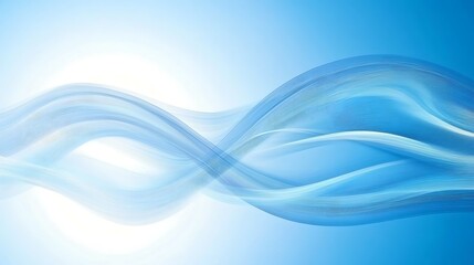 Obraz premium Abstract Blue Wave Lines Digital Art Design