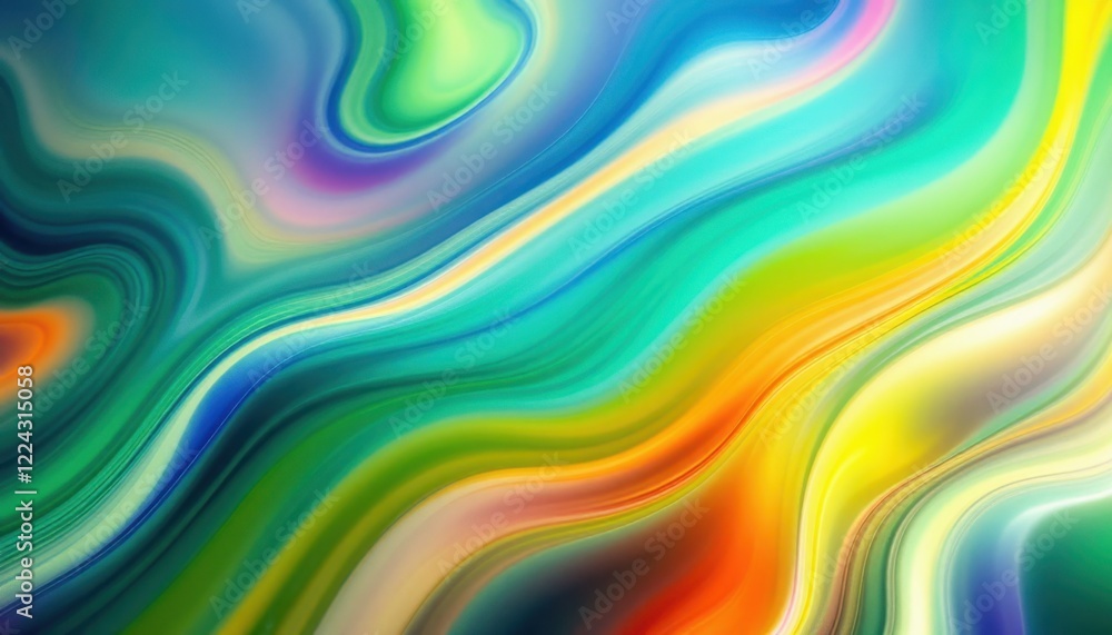 Aufkleber vibrant abstract wave pattern with colorful swirls in motion