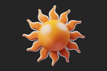 A Vivid Illustration of the Sun with Radiant Orange Rays on a Dark Background