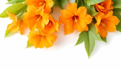 Vibrant Orange Flowers Bouquet on White Background